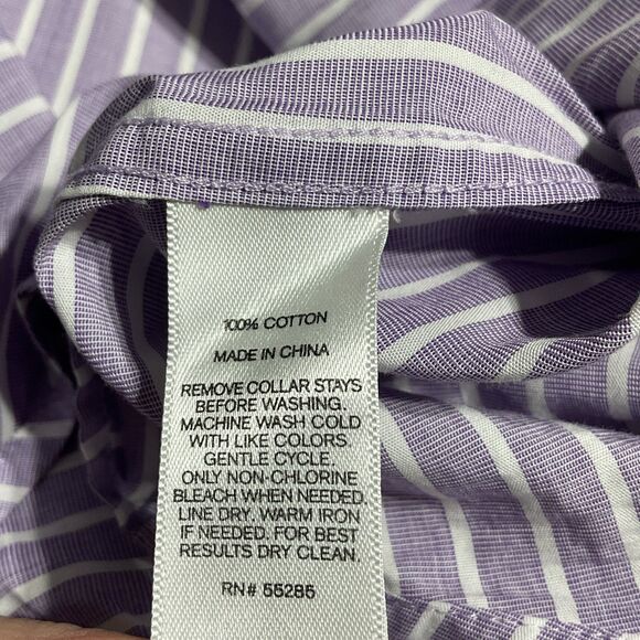Express Purple Stripe Modern Fit XL Dress Shirt - Picture 6 of 8